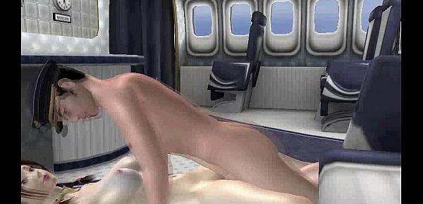  Pale 3D cartoon stewardess getting fucked hard